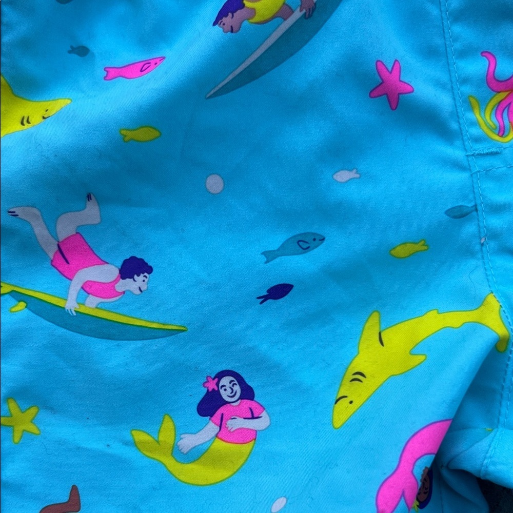 Cat & Jack Kids' Aqua Mermaid Print Shorts - Picture 4 of 5